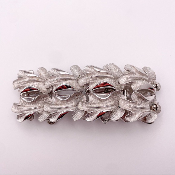 Rare Francois of Coro Silver Toned Vintage Mid-Century Leaf Bracelet - Picture 2 of 9